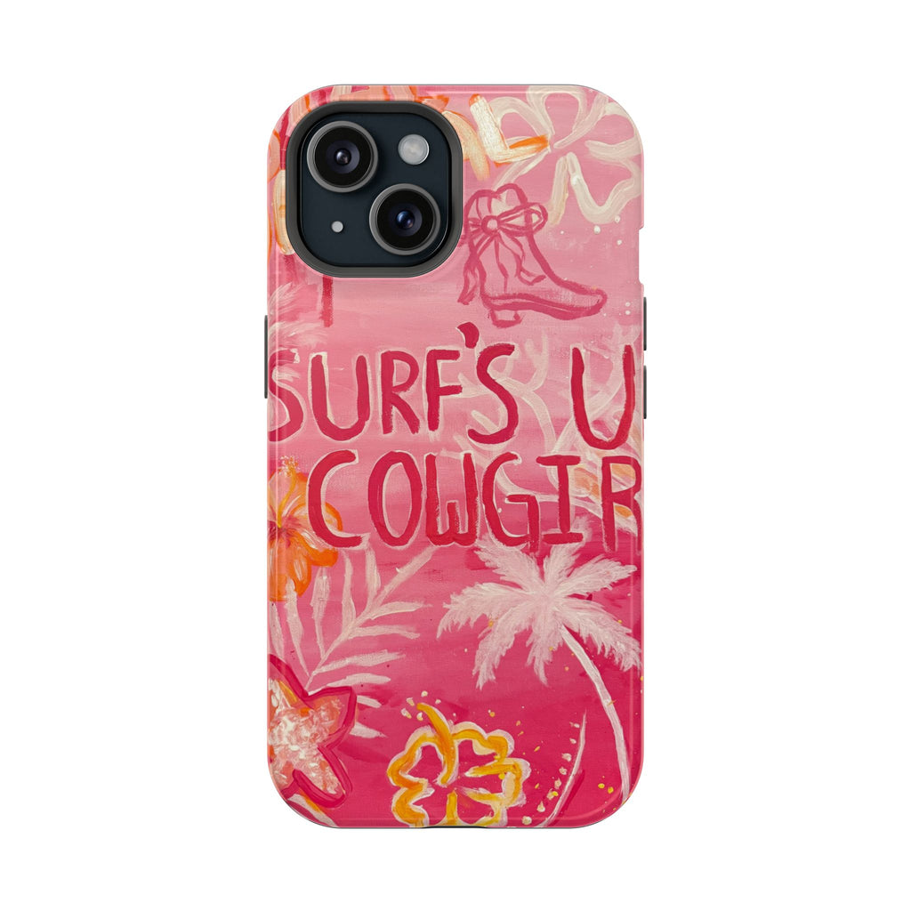 Surf's Up Cowgirl - MagSafe Pink Tropical Phone Case
