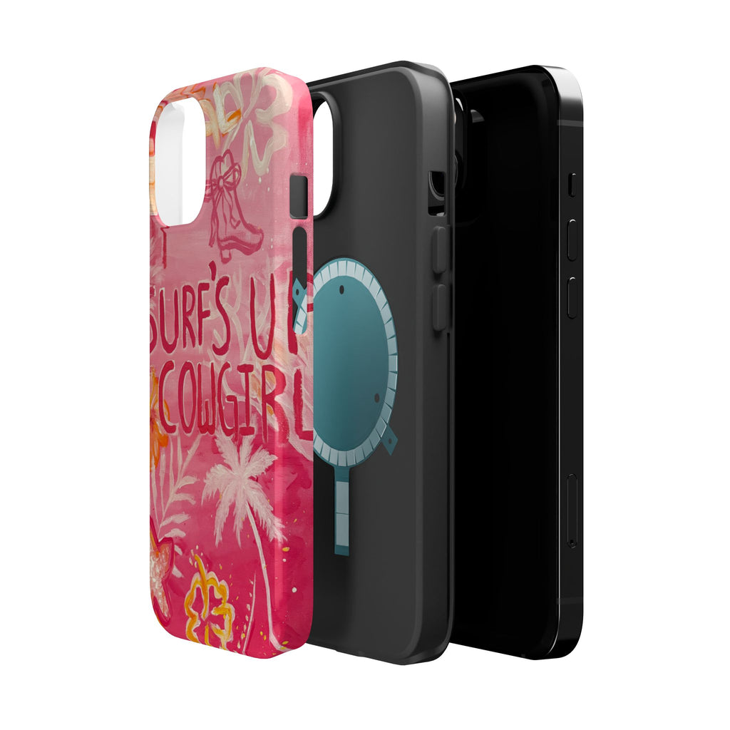 Surf's Up Cowgirl - MagSafe Pink Tropical Phone Case