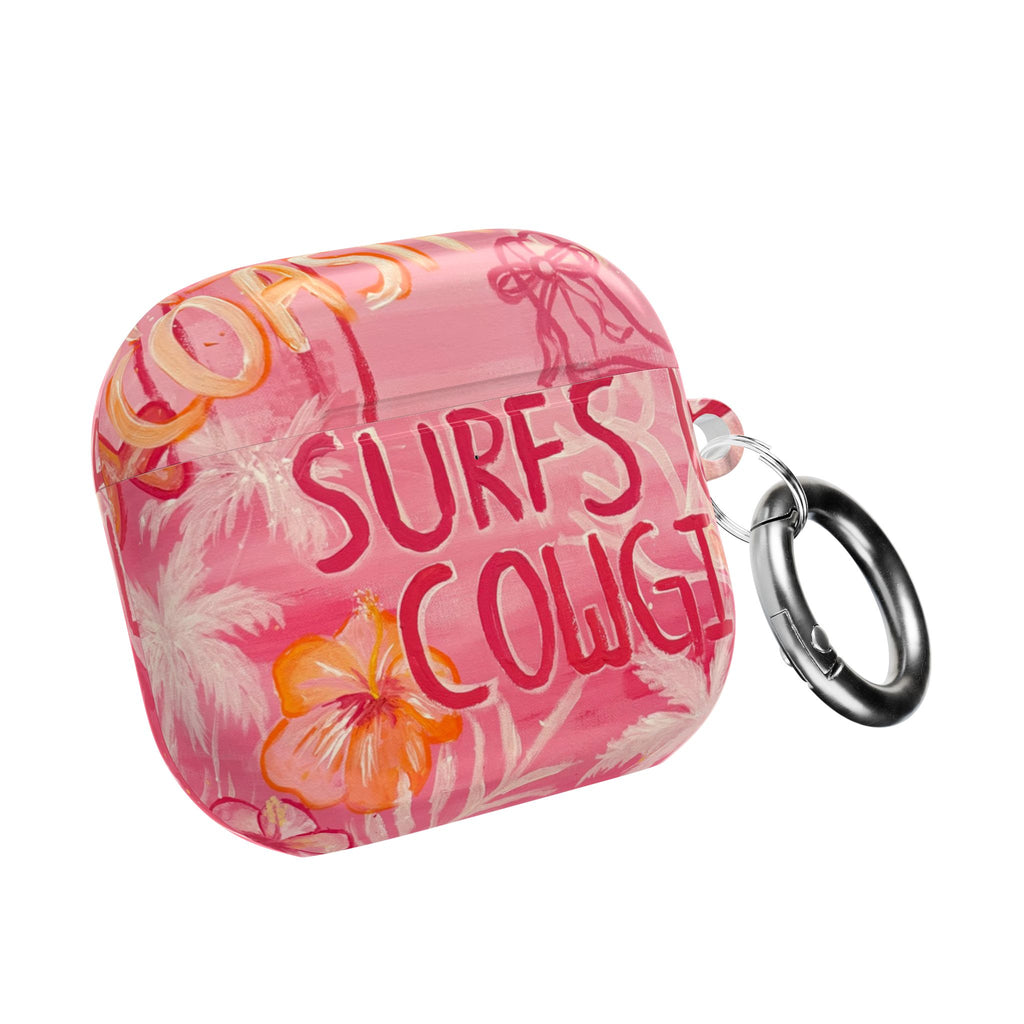 Surf's Up Cowgirl — Pink Tropical AirPod Case