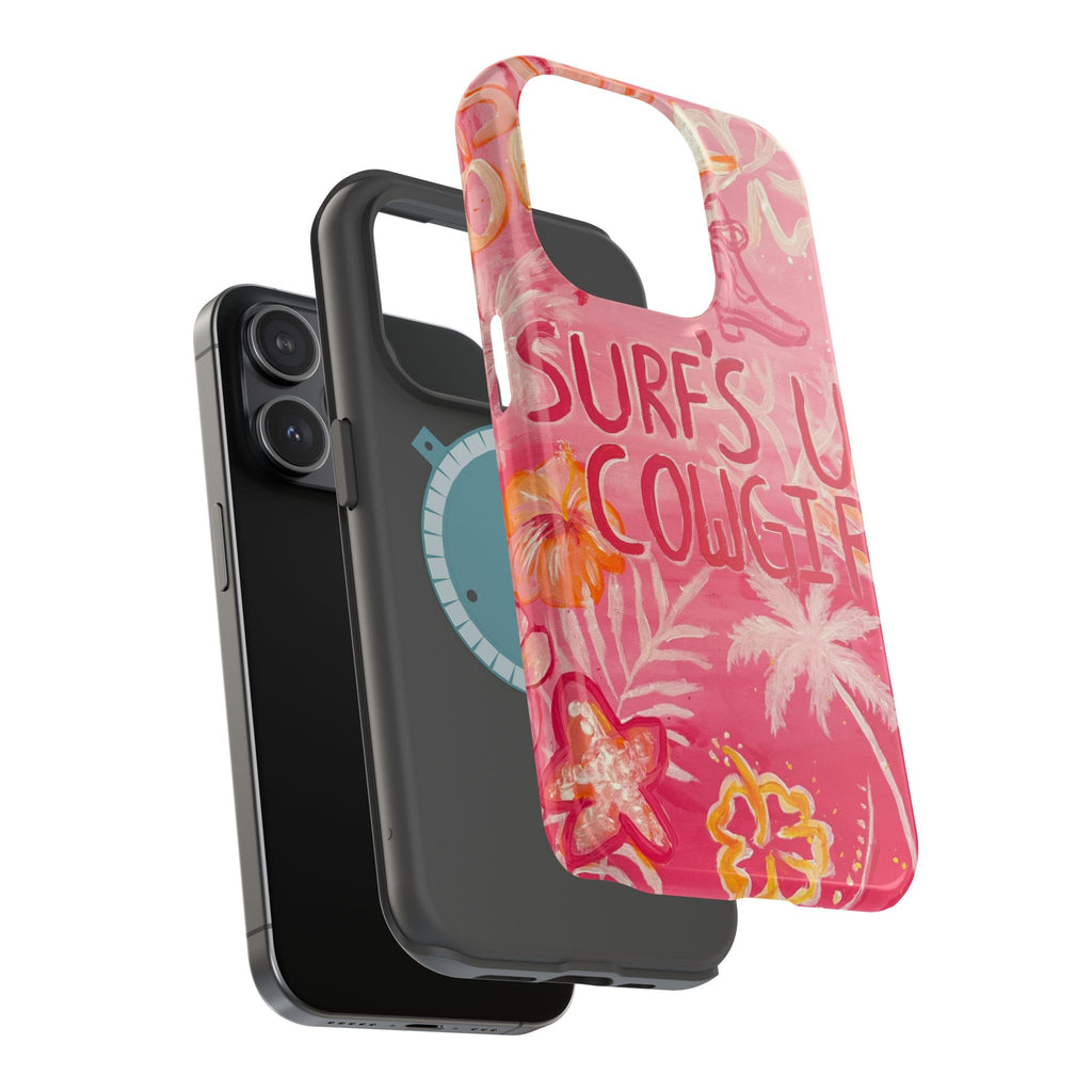 Surf's Up Cowgirl - MagSafe Pink Tropical Phone Case