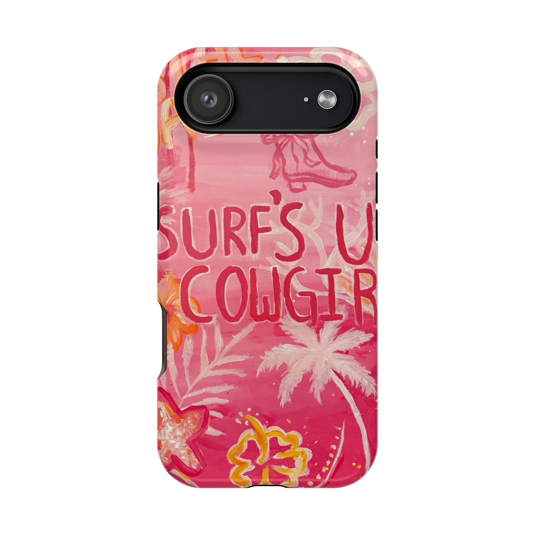 Surf's Up Cowgirl - MagSafe Pink Tropical Phone Case