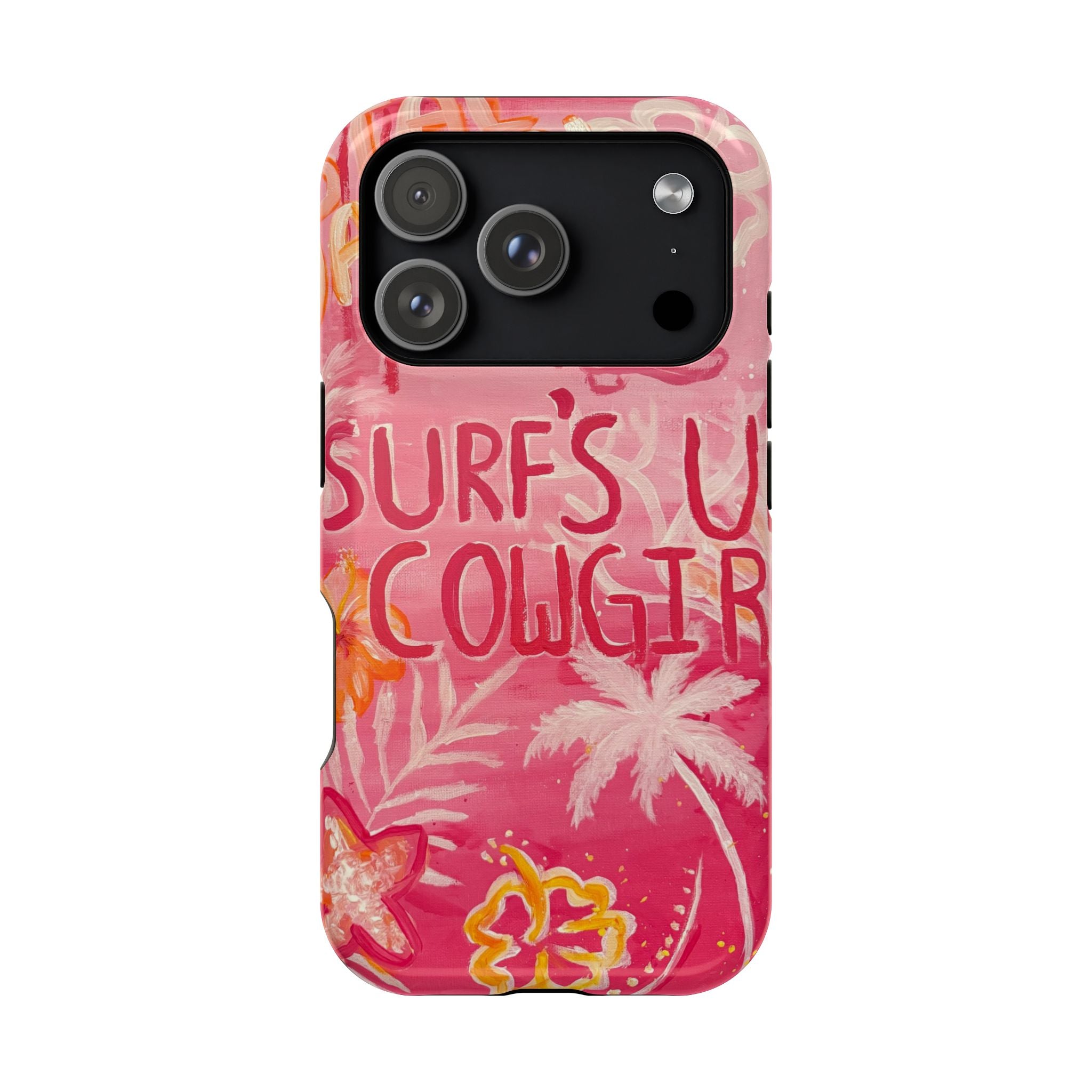 Surf's Up Cowgirl - MagSafe Pink Tropical Phone Case