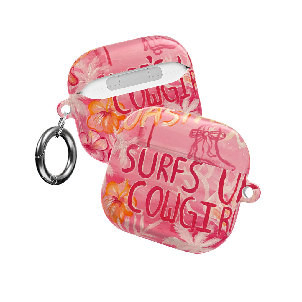 Surf's Up Cowgirl — Pink Tropical AirPod Case