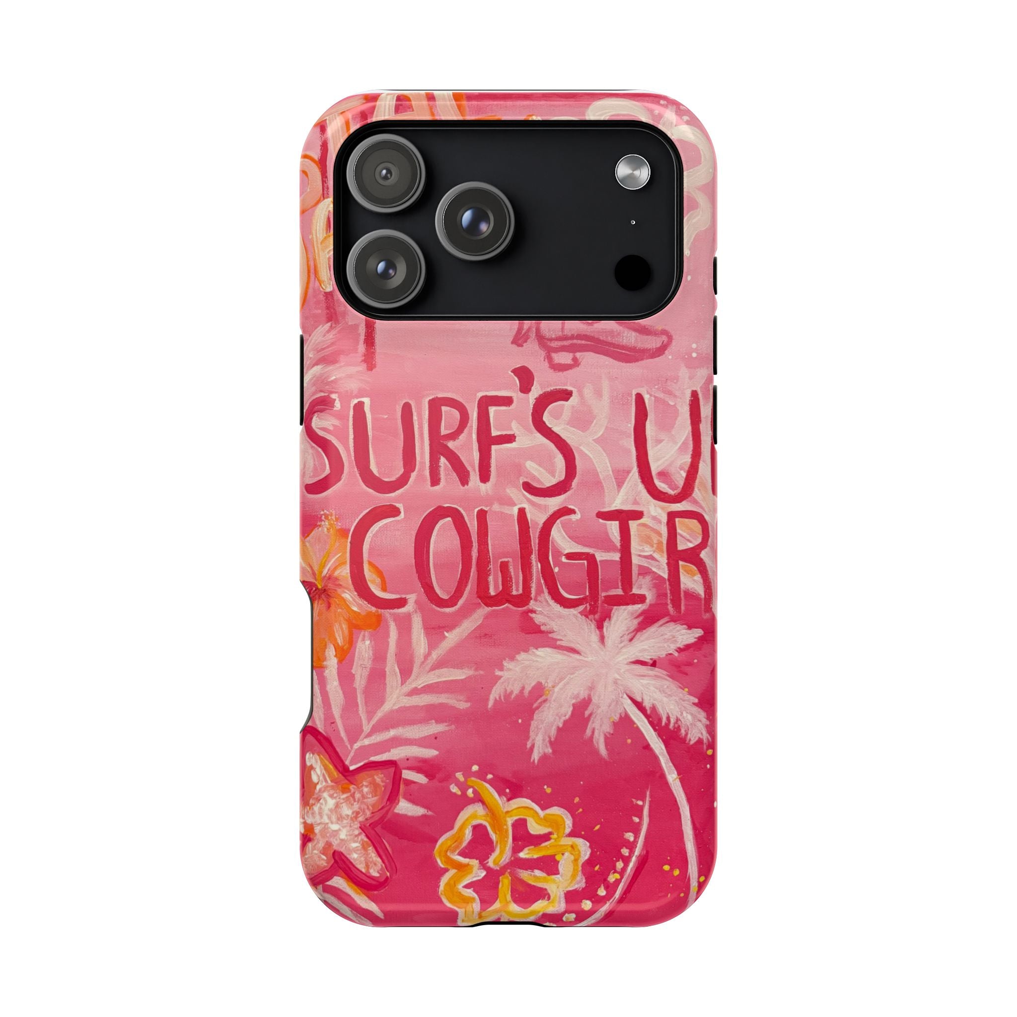 Surf's Up Cowgirl - MagSafe Pink Tropical Phone Case