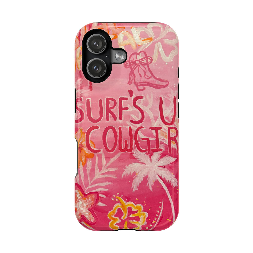 Surf's Up Cowgirl - MagSafe Pink Tropical Phone Case